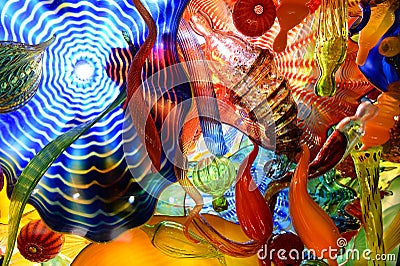 Glass artwork by artists Dale Chihully Editorial Stock Photo